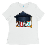 White 2023 graduation hat bbs Ladies Tee - BundleAndBundleShop