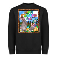 Black Happy Easter Day Heavyweight Sweatshirt - OliviaCreatesArt