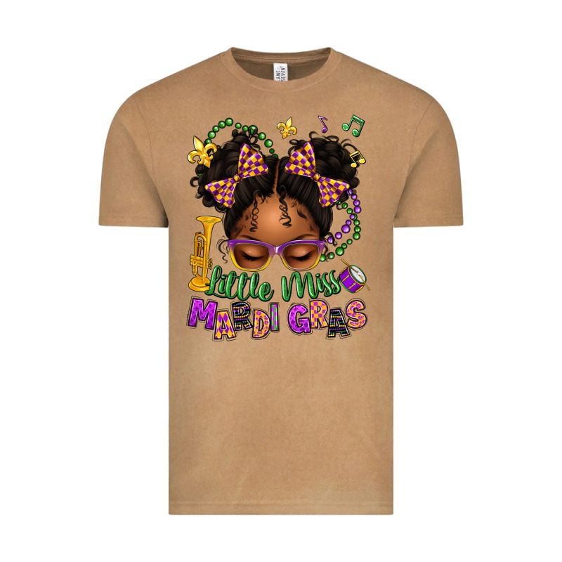 Little Miss Mardi Gras Afro Messy Bun Kid Vintage Tee by texasbilliewilder | Teevron