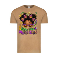 Vintage Camel little miss mardi gras afro messy bun kid Vintage Tee - texasbilliewilder