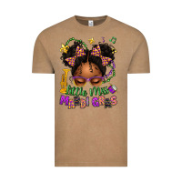 Vintage Coffee little miss mardi gras afro messy bun kid Vintage Tee - texasbilliewilder