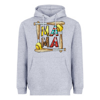 Heather Grey softball mama Heavyweight Hoodie - CowhideDigitalArt