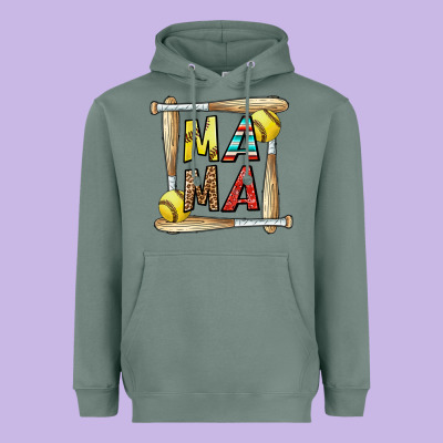 Softball Mama Heavyweight Hoodie Designed By Cowhidedigitalart