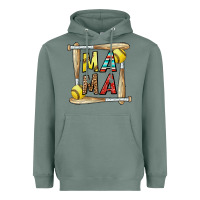 Sage softball mama Heavyweight Hoodie - CowhideDigitalArt