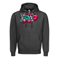 Charcoal Heather Western Xoxo Zipper Hoodie - FaDigitalArtStudio