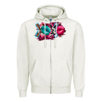 Oatmeal Heather Western Xoxo Zipper Hoodie - FaDigitalArtStudio