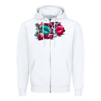 White Western Xoxo Zipper Hoodie - FaDigitalArtStudio