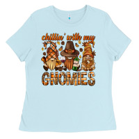 Baby Blue chilling with my gnomies bbs Ladies Tee - BundleAndBundleShop