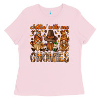 Bubblegum Pink chilling with my gnomies bbs Ladies Tee - BundleAndBundleShop