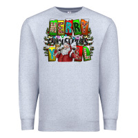 Heather Grey merry christmas yall Premium Sweatshirt - CowhideDigitalArt