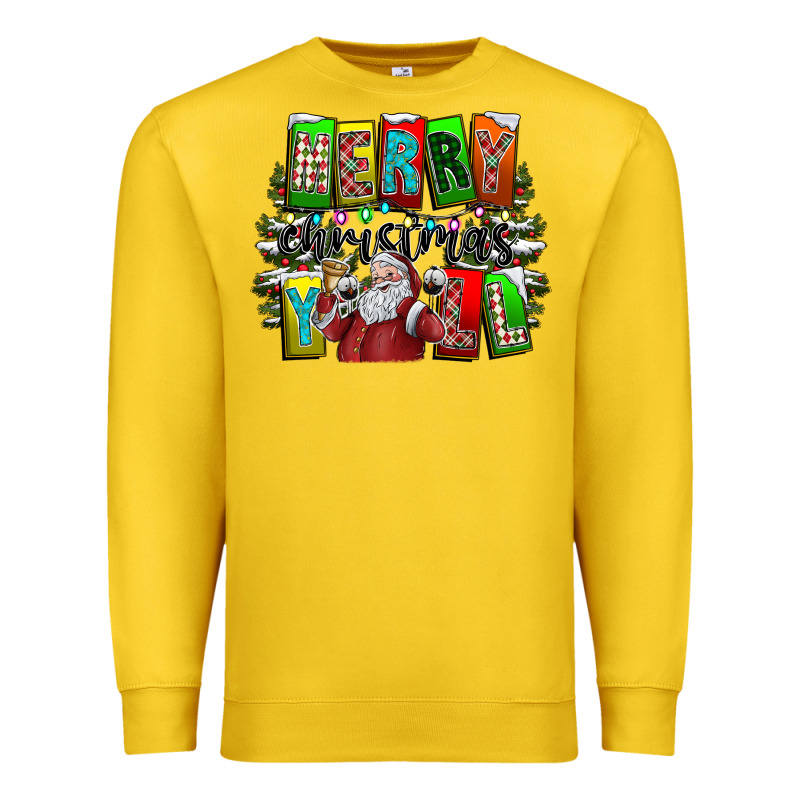 Merry Christmas Yall Premium Sweatshirt by CowhideDigitalArt | Teevron