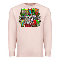 Pale Pink merry christmas yall Premium Sweatshirt - CowhideDigitalArt