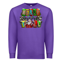 Purple merry christmas yall Premium Sweatshirt - CowhideDigitalArt