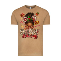 Vintage Camel happy holidays christmas afro messy bun Vintage Tee - texasbilliewilder