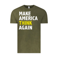 Vintage Olive Make America Think Again Funny Elections President Politics Vintage Tee - baoMotion