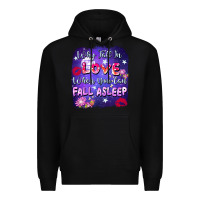 Black Why Fall İn Love When You Can Fall Asleep Premium Hoodie - FaDigitalArtStudio