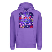 Purple Why Fall İn Love When You Can Fall Asleep Premium Hoodie - FaDigitalArtStudio