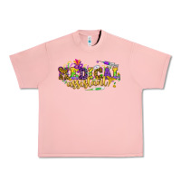 Salmon MA Medical Assistant Mardi Gras Urban Heavy Tee - NancyCooperArtShop