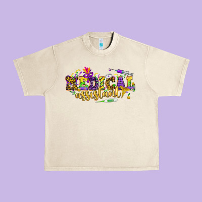 Ma Medical Assistant Mardi Gras Urban Heavy Tee Designed By Nancycooperartshop