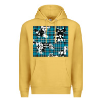 Antique Gold winter plaid and cowhide pattern Premium Hoodie - RanaPortraitStore