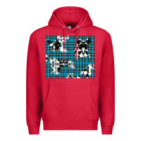 Cardinal winter plaid and cowhide pattern Premium Hoodie - RanaPortraitStore