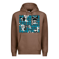 Chestnut winter plaid and cowhide pattern Premium Hoodie - RanaPortraitStore