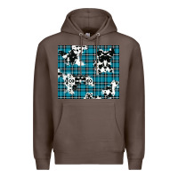 Coffee winter plaid and cowhide pattern Premium Hoodie - RanaPortraitStore