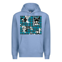 Colony Blue winter plaid and cowhide pattern Premium Hoodie - RanaPortraitStore