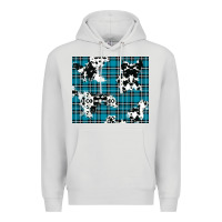 Dove Grey winter plaid and cowhide pattern Premium Hoodie - RanaPortraitStore