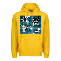 Lemon winter plaid and cowhide pattern Premium Hoodie - RanaPortraitStore