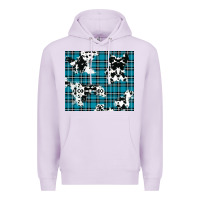 Lilac winter plaid and cowhide pattern Premium Hoodie - RanaPortraitStore