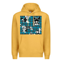 Mustard winter plaid and cowhide pattern Premium Hoodie - RanaPortraitStore