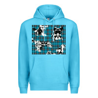 Ocean Blue winter plaid and cowhide pattern Premium Hoodie - RanaPortraitStore
