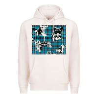 Pale Pink winter plaid and cowhide pattern Premium Hoodie - RanaPortraitStore