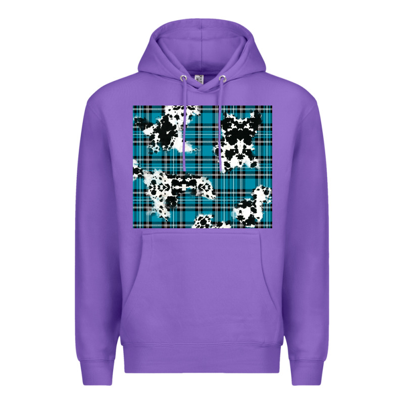 Winter Plaid And Cowhide Pattern Premium Hoodie by RanaPortraitStore | Teevron