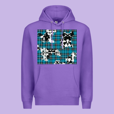 Winter Plaid And Cowhide Pattern Premium Hoodie Designed By Ranaportraitstore
