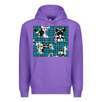 Purple winter plaid and cowhide pattern Premium Hoodie - RanaPortraitStore
