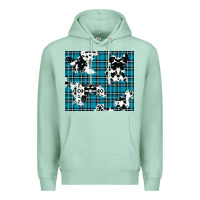 Seafoam winter plaid and cowhide pattern Premium Hoodie - RanaPortraitStore