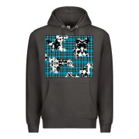 Smoke winter plaid and cowhide pattern Premium Hoodie - RanaPortraitStore