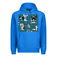 True Royal winter plaid and cowhide pattern Premium Hoodie - RanaPortraitStore
