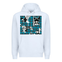 White winter plaid and cowhide pattern Premium Hoodie - RanaPortraitStore