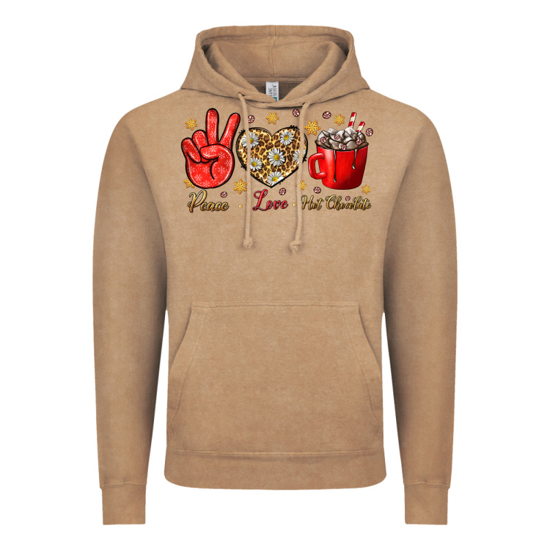 Peace Love Hot Chocolate Vintage Hoodie by NancyCooperArtShop | Teevron