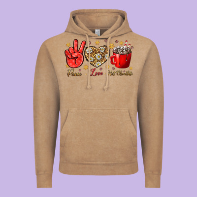 Peace Love Hot Chocolate Vintage Hoodie Designed By Nancycooperartshop