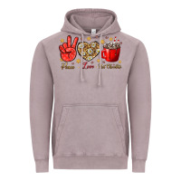 Vintage Zinc Peace love hot chocolate Vintage Hoodie - NancyCooperArtShop