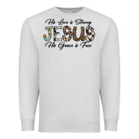 Dove Grey His Love is Strong Jesus His Grace is Free Premium Sweatshirt - CowhideDigitalArt