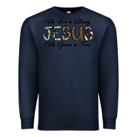 Navy His Love is Strong Jesus His Grace is Free Premium Sweatshirt - CowhideDigitalArt
