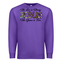 Purple His Love is Strong Jesus His Grace is Free Premium Sweatshirt - CowhideDigitalArt