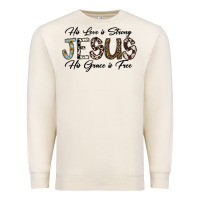 Sandshell His Love is Strong Jesus His Grace is Free Premium Sweatshirt - CowhideDigitalArt