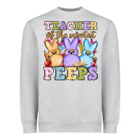 Heather Grey Easter Day Teacher of the sweetest peeps Heavyweight Sweatshirt - OliviaCreatesArt