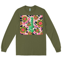 Army Green mama with hippie daisies Long Sleeve Tee - TumblerDesignByShophia
